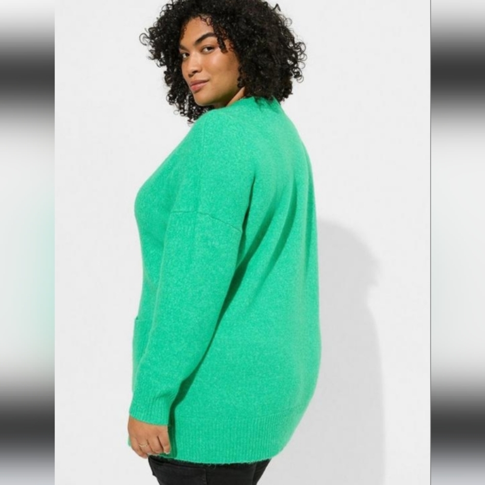 Torrid Vegan Cashmere Boyfriend Cardigan V-Neck Sweater - Picture 2 of 6